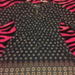 Dress with design and zipper